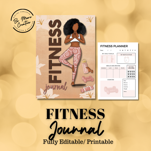 Fitness Journal/Planner Templates Fully Editable - Canva