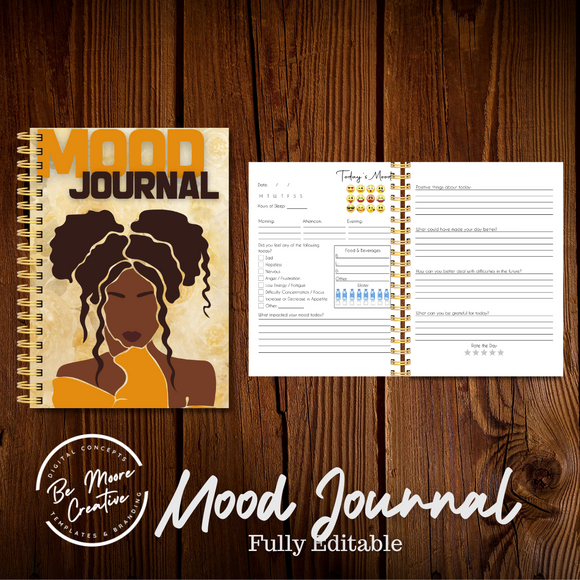 Mood Journal/Planner Templates Fully Editable - Canva