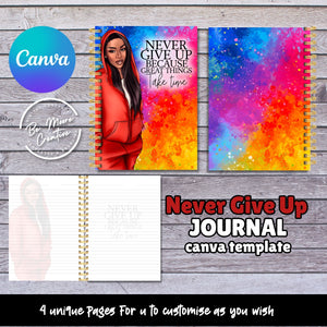 don't give up journal template ... Canva Templates