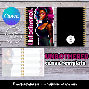 Unbothered  journal template ... Canva Templates