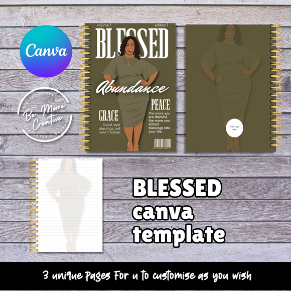 BLESSED 2 Journal Template  ... Canva Templates