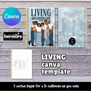 Living and Loving Life Journal Template  ... Canva Templates