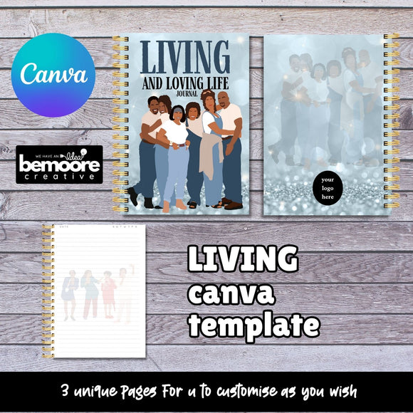 Living and Loving Life Journal Template  ... Canva Templates