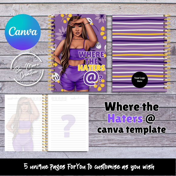 Haters  journal template ... Canva Templates