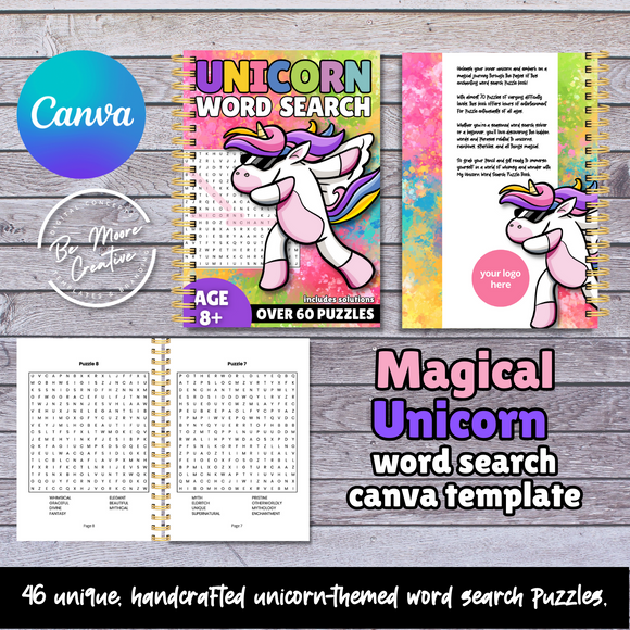 Unicorn Word Search Puzzle Template  - Canva