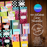 100 composition notebook COVERS BUNDLE #2... Canva Templates  Canva