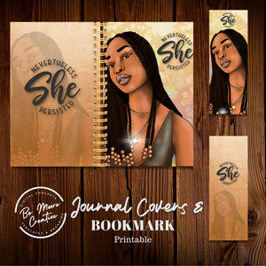 SHE Printable Journal Covers & Bookmark PNG