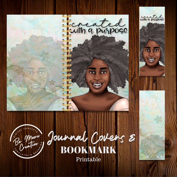 Printable Journal Covers & Bookmark PNG