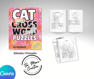 Cat Lovers  CrossWord Search Puzzle Template  - Canva