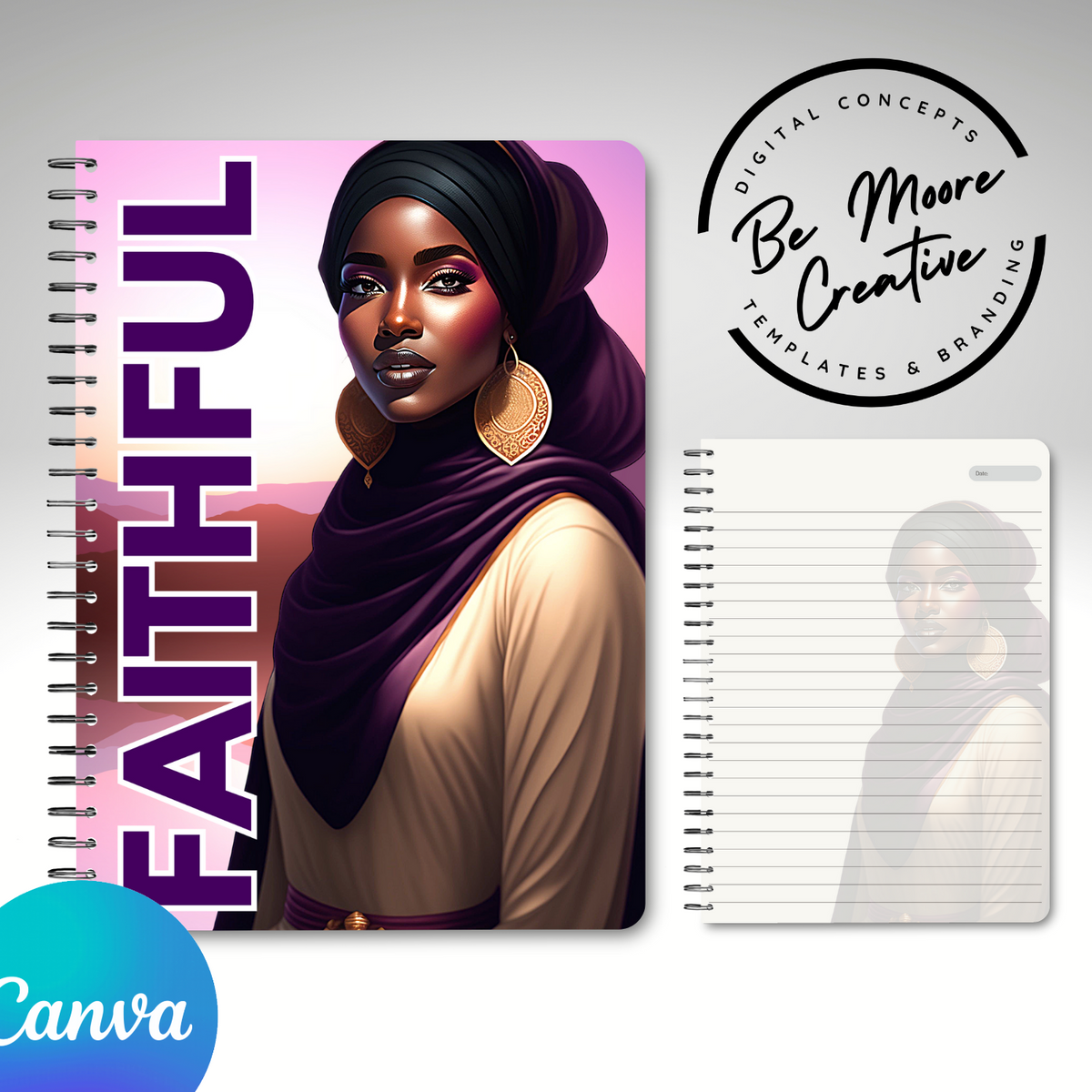 Faithful journal template ... Canva Templates – BeMoore Creative