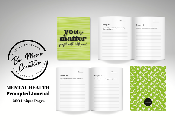 Mental Health Prompted Journal ... Canva Templates