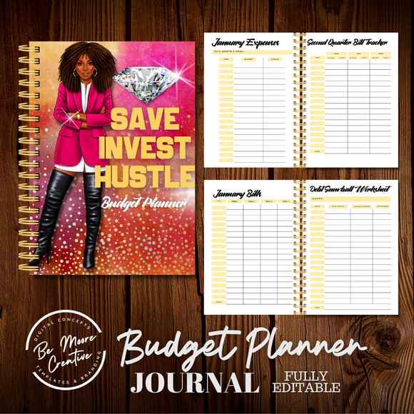 Budget PLanner Journal/Planner Templates Fully Editable - Canva