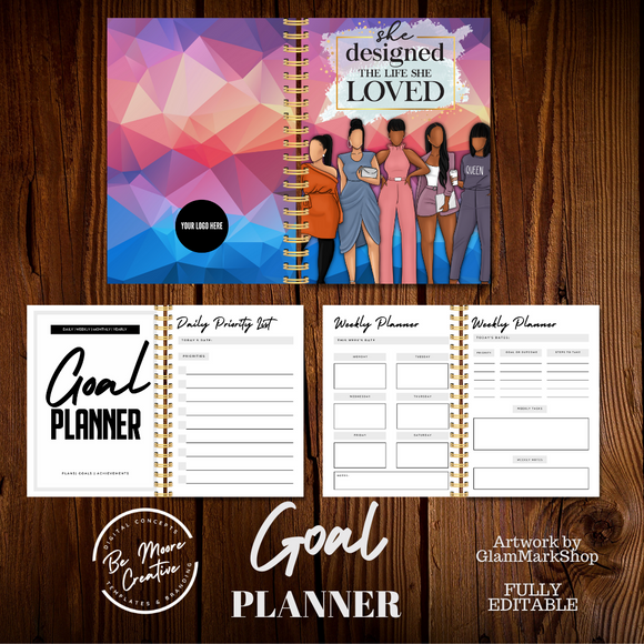 Goals Planner Journal Template Fully Editable - Canva