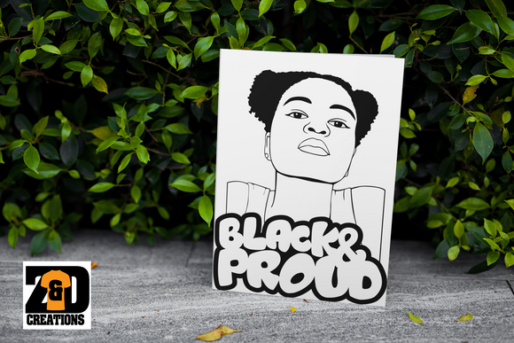 black and proud Coloring Book Page