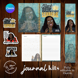 Black Queens Reign Supreme Journal Kit Template Canva