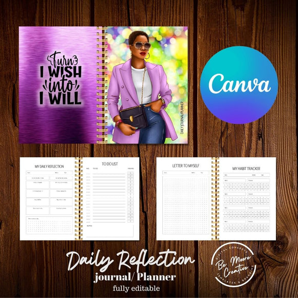 Daily Reflection Journal Template - Canva